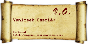Vanicsek Osszián névjegykártya